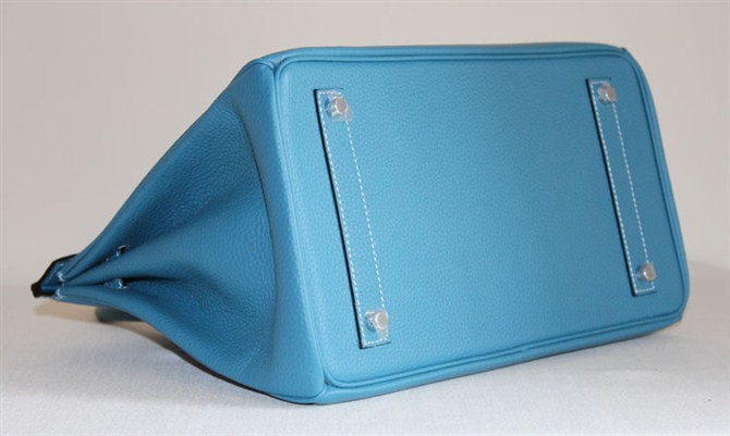 High Quality Fake Hermes Birkin Hello Kitty 35CM Togo Leather Bag Blue HK0001 (3)